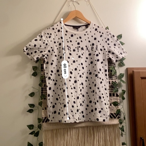 Ted Baker London ladies size 1 small white Tshirt with black spots - Picture 4 of 9